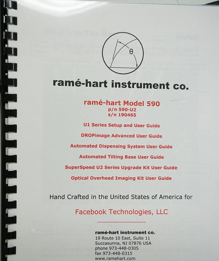 Rame Hart 590 Advanced Automated Goniometer with PC and DROP image Advanced software