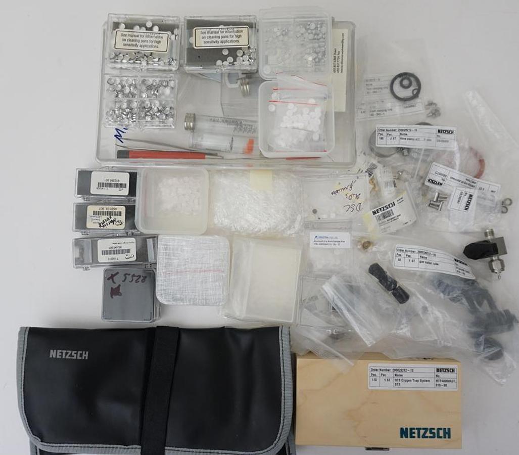 Preowned 2019 Netzsch STA 449 F3 Jupiter Simultaneous Thermal Analyzer with Silicon Carbide Furnace (max temp 1600C), (2) Sample Carriers, Oxygen trap and Rotary Vacuum pump