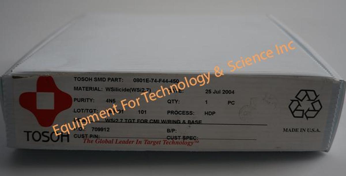 Used Tosoh SMD Sputtering Target, WSilicide (WSi2.7)