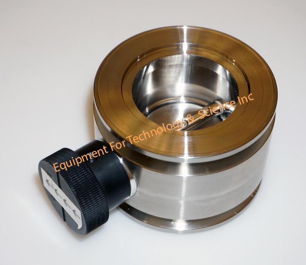 Used Kurt Lesker KF50 stainless manual butterfly valve