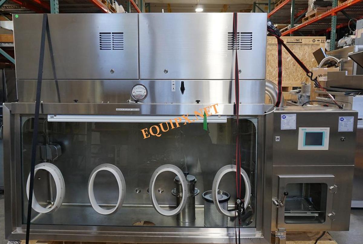 Used Mbraun 4 port IsoPro Containment Isolator with transfer Chamber and HEPA filtration