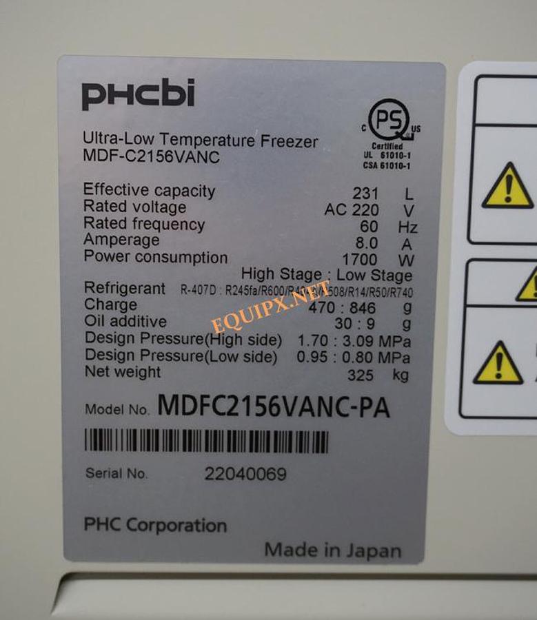 Used PHCbi MDFC-2156-VANC-PA -150C Cryo-Freezer- NEW UNUSED 220vac (2022)