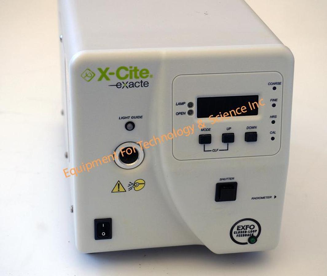 Used EXFO X-Cite Exacte flourescence light source with 2 fiber guides and microscope adaptor