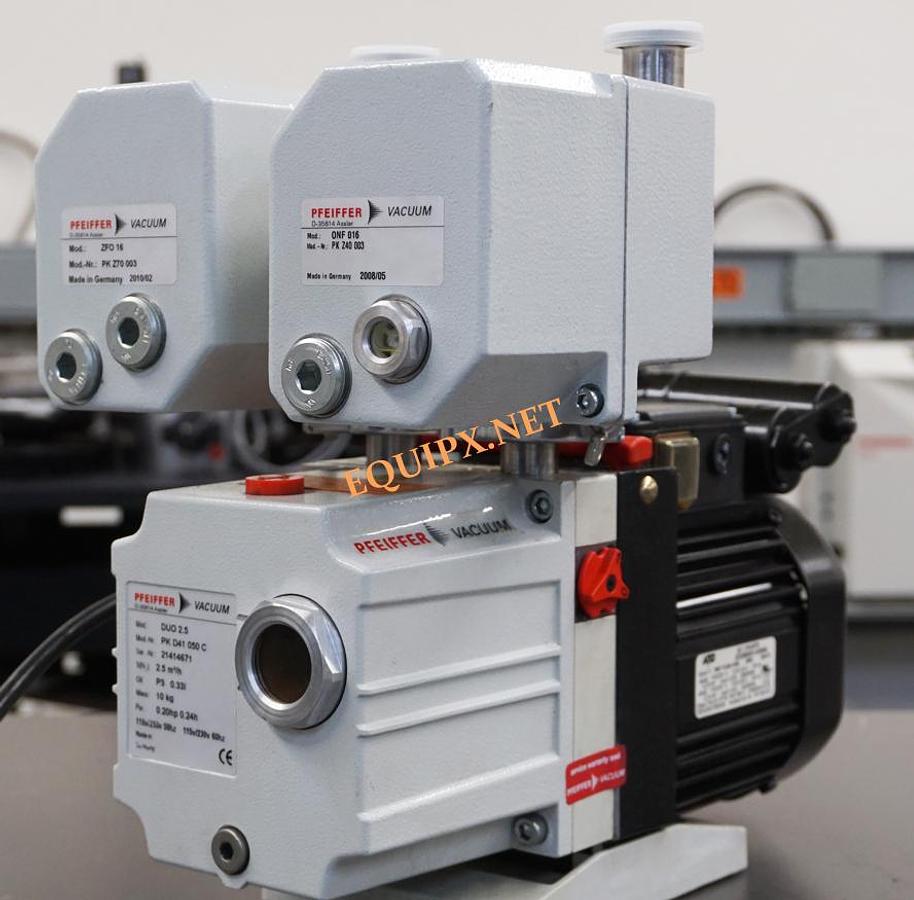 Used Pfeiffer DUO 2.5 Dual Stage Rotary Vacuum Pump 2.5CFM - Refurbished- with inlet and exhaust filters