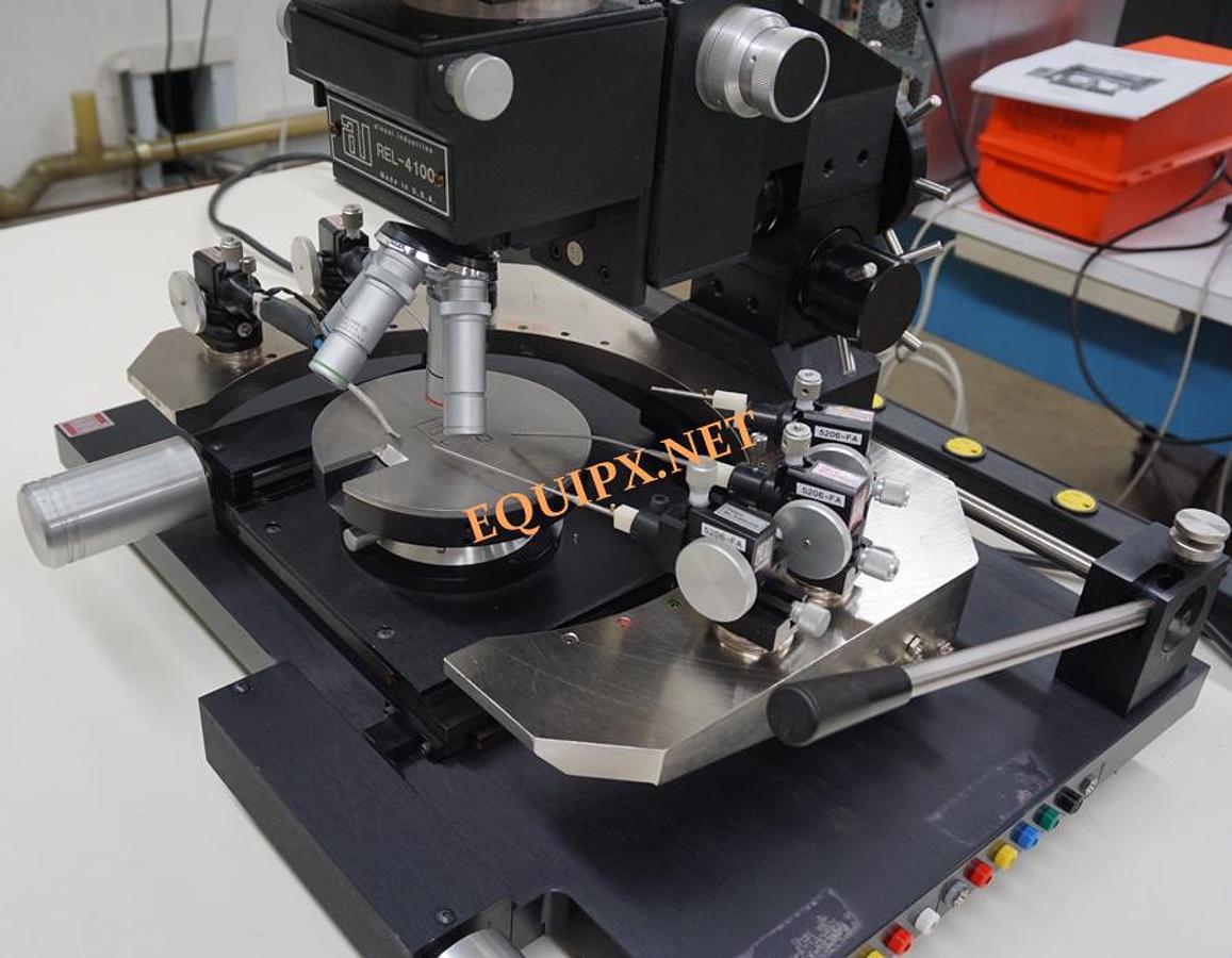 Used Alessi REL4100 manual prober with 150mm vacuum chuck and 6 positioners