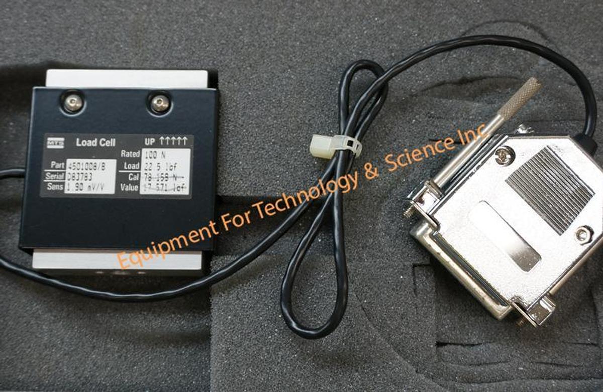 Used MTS Systems Corp Alliance RT/5 1120lbf (5KN) Testing Machine with 3 load cells, Testworks 4 software, and 2kN pneumatic grips