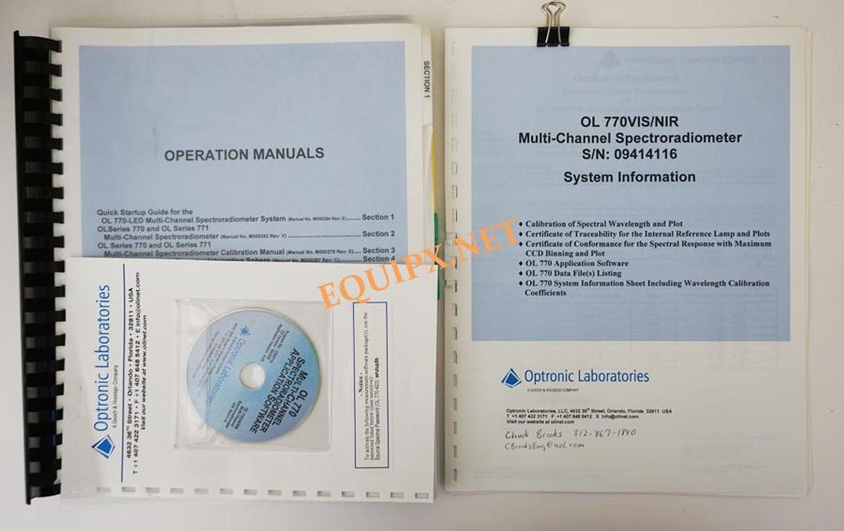 Used Optronic Laboratories (Gooch & Housego) OL770-LED VIS/NIR Multi Channel Spectroradiometer, 300-1100nm (2009)