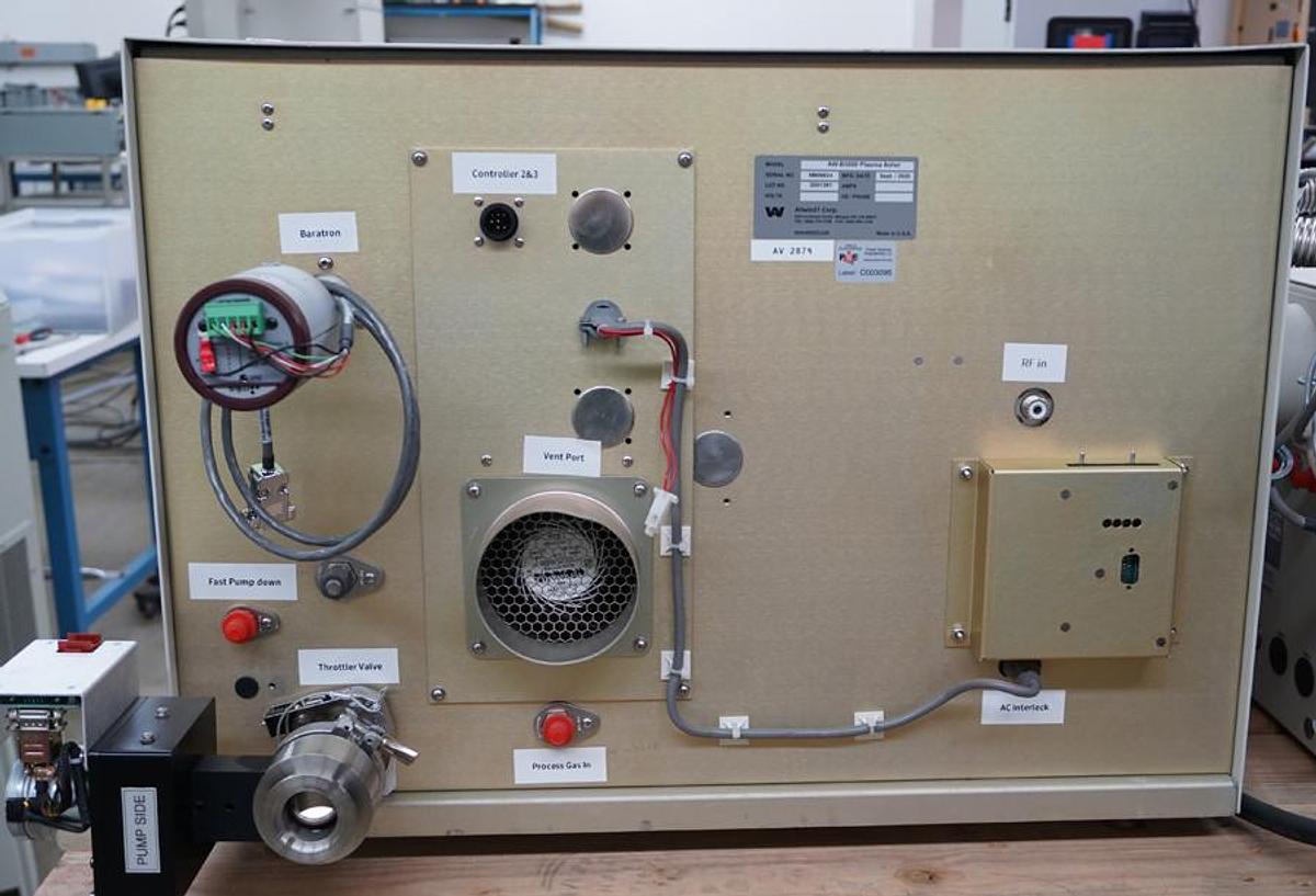 Preowned 2020 Allwin21/ Branson IPC AW-B3000 with 12"x23"d quartz barrel, 2 gas inputs, and Ebara EV-A10-2 dry pump