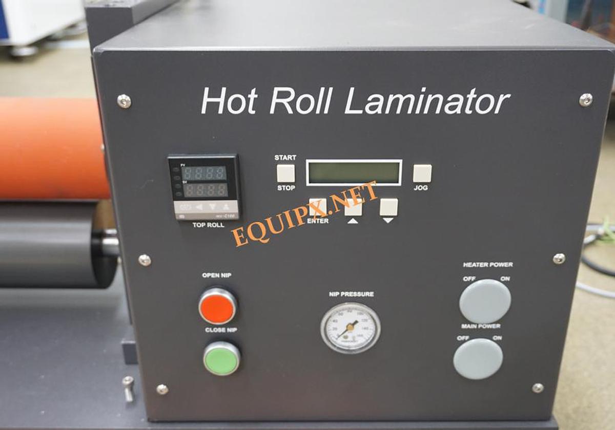 Used Cheminstruments HL200 Hot Roll Laminator with heated top roller and hard anodized aluminum bottom roller