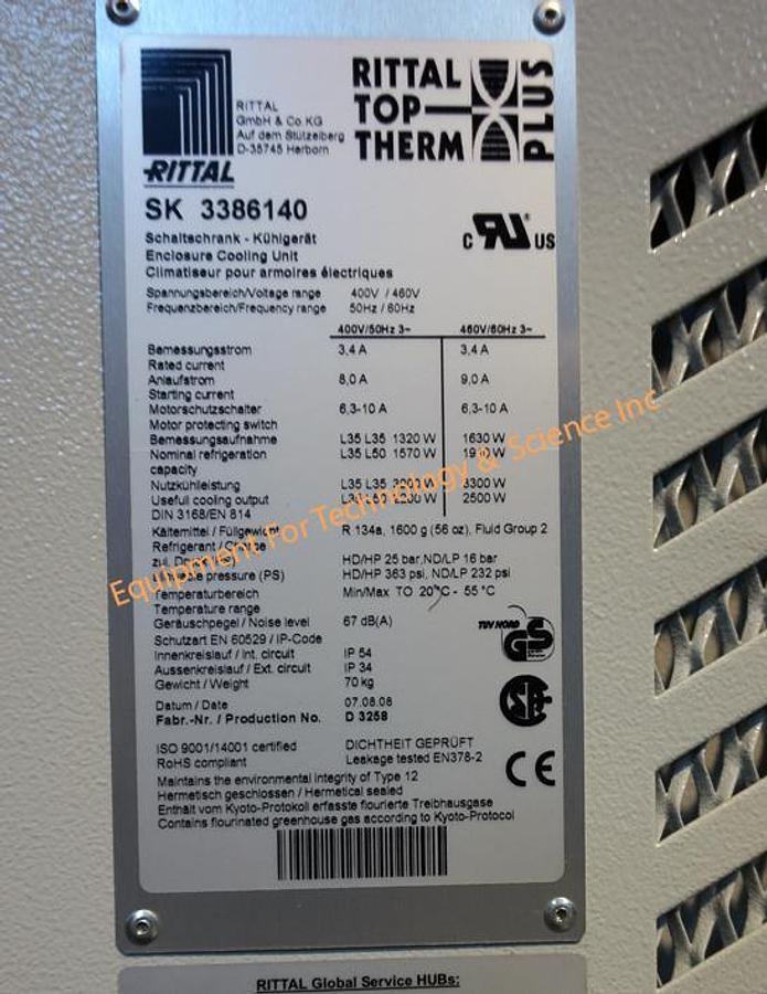 Used Rittal SK 3386.140 Cooling unit for electronics enclosure