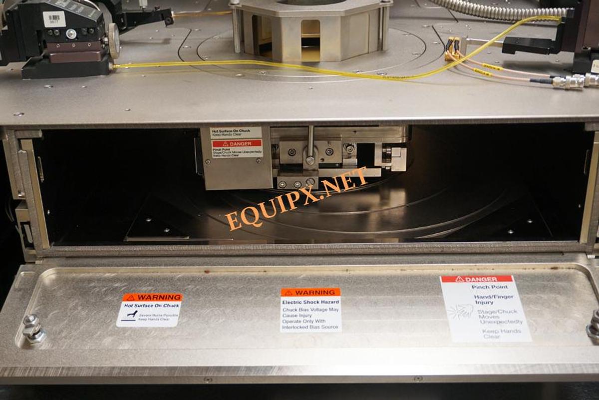 Used Cascade 12000 semiautomatic prober with 150mm thermal chuck, Olympus stereozoom microscope and microchamber