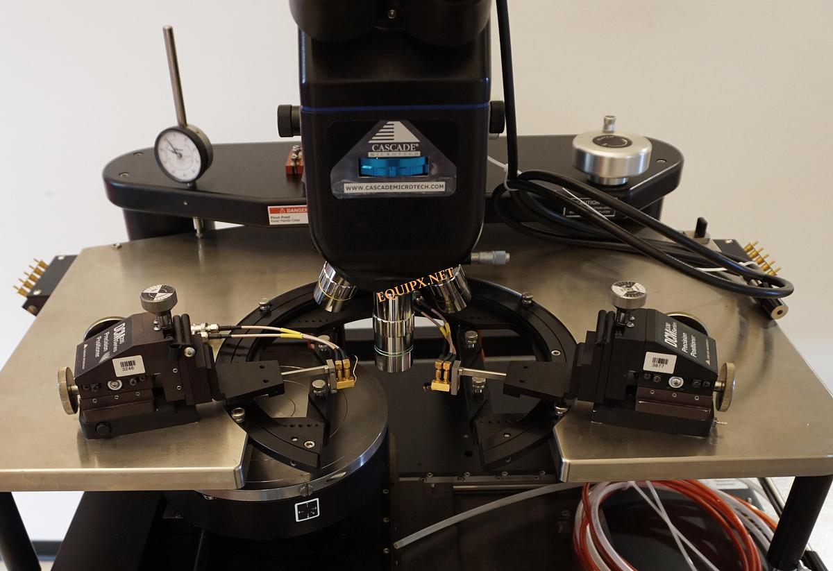 Used Alessi Cascade REL-4800 200mm manual wafer prober with Mitutoyo FS-60 microscope including Plan APO 10x/20x/50x objectives