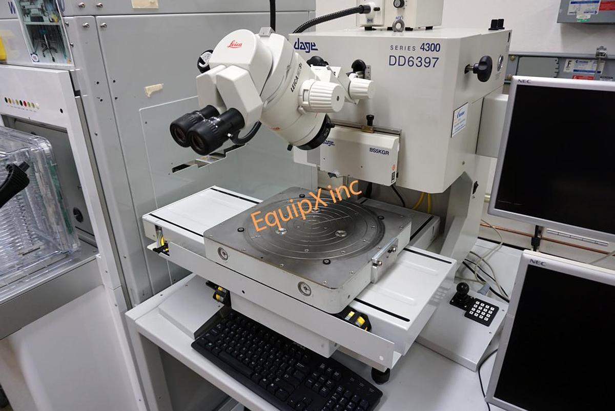 Used Dage 4300 wafer bump tester with CHAD Wafermate 300 autoloader