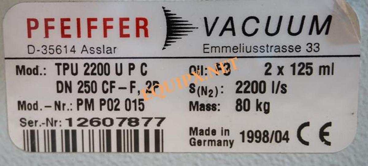 Used PFEIFFER TPU2200 Turbo Pump