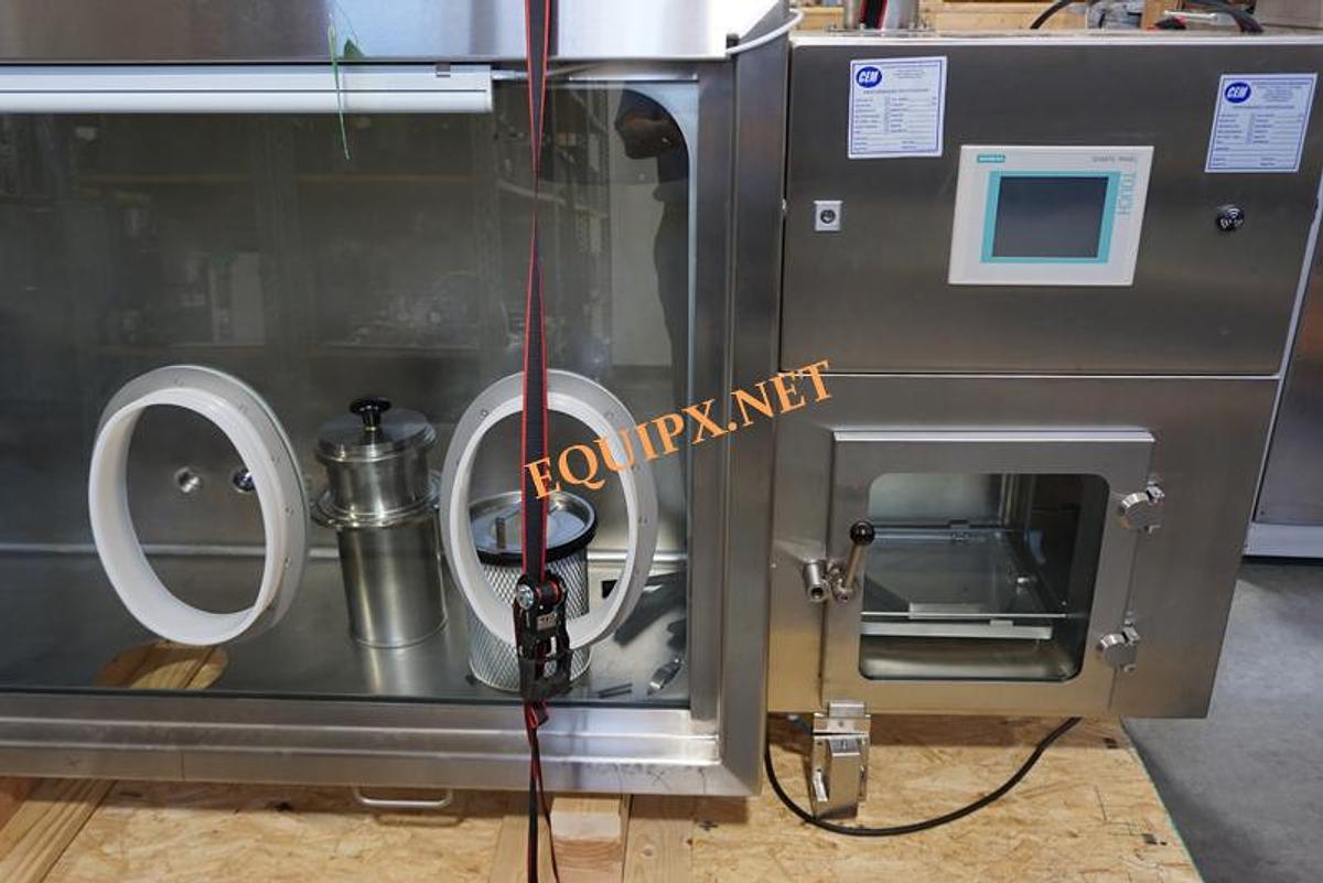 Used Mbraun 4 port IsoPro Containment Isolator with transfer Chamber and HEPA filtration