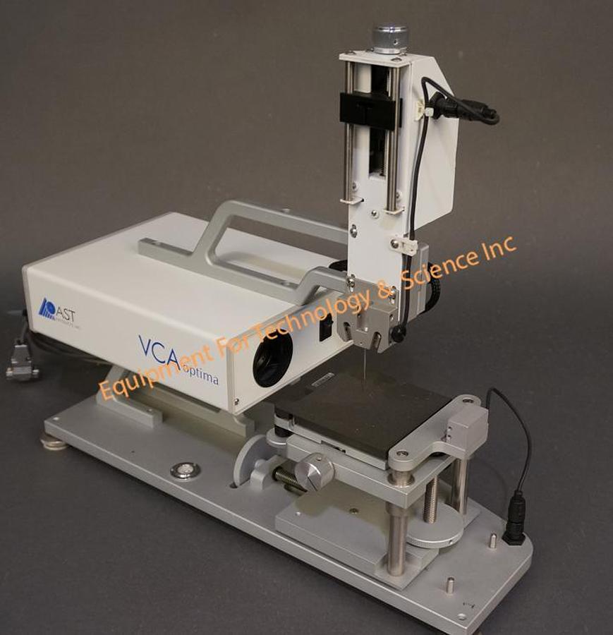 Used AST Products VCA Optima XE Contact Angle Goniometer with motorized syringe