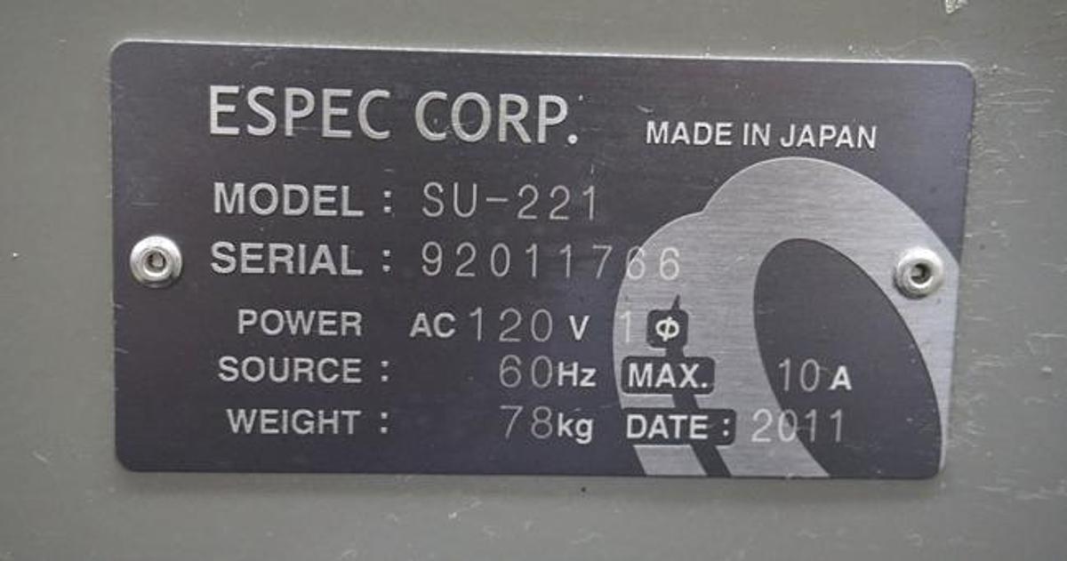 Refurbished 2011 Espec SU-221 Temperature Chamber, 120v