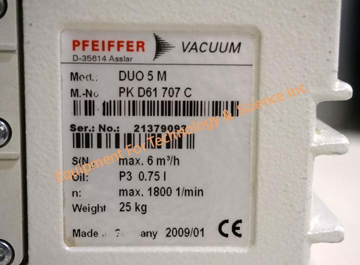 Used Pfeiffer DUO 5 2 stage rotary vacuum pump (Rebuilt)
