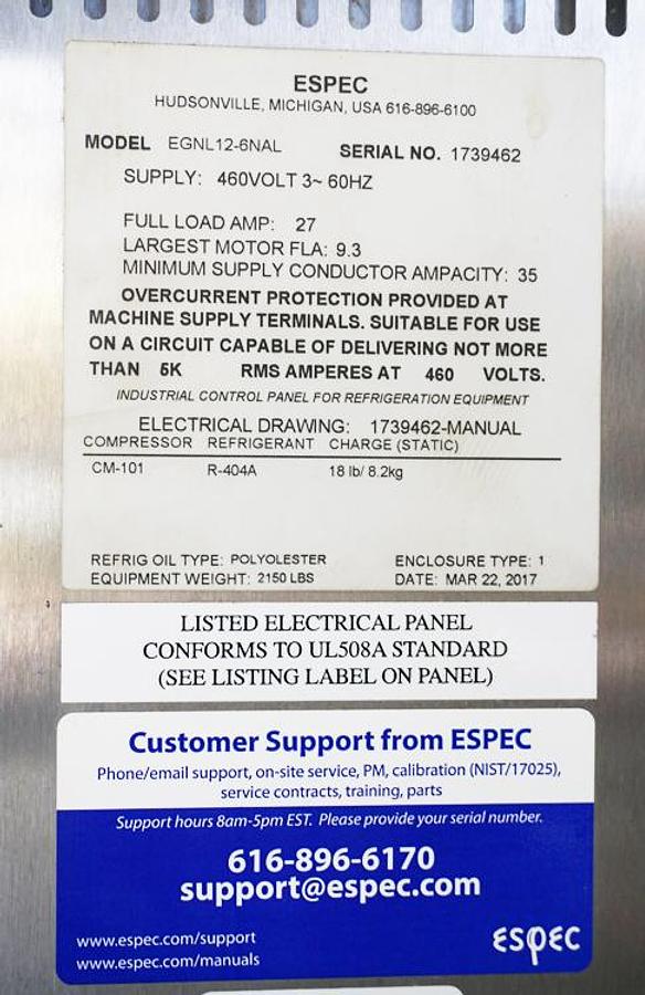 Refurbished Espec EGNL12-6NAL Global-N Temp Cycling/ Humidity chamber 460v/3ph