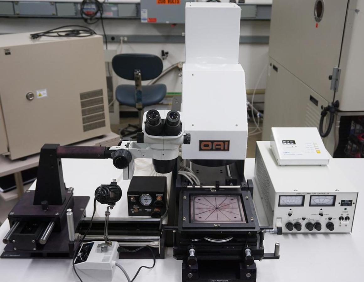 Used OAI 0130-040-15 light source, shutter timer, RPS 2105C2 power supply, Olympus SZ61 microscope