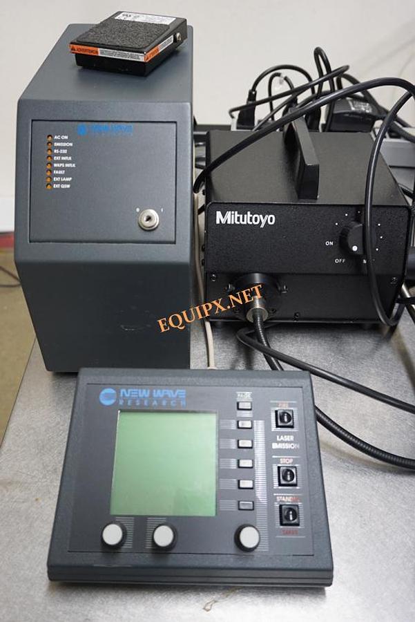 Used Signatone S-1170-8N6 200mm manual prober with New Wave Ezlaze 3 532/355nm YAG laser and Mitutoyo microscope