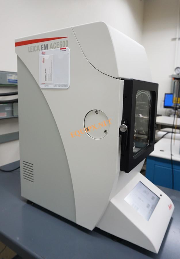 Used 2021 LEICA EM ACE600 sputter coater with carbon filament holder and 3 axis motorized stage with planetary drive