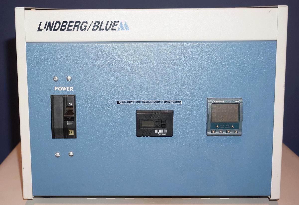Used Lindberg Blue M BF51333C Muffle Furnace, max temp 1500C with temperature programming controller