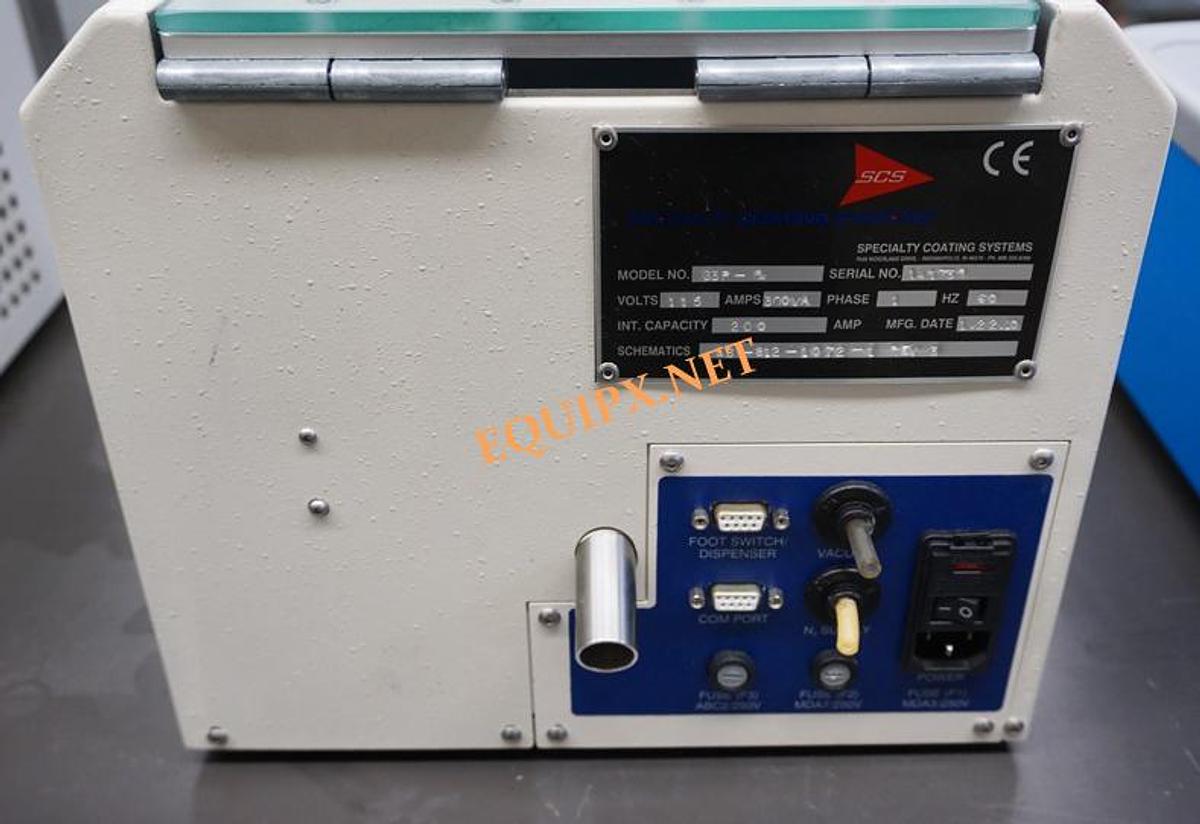 Used Specialty Coating Systems Spincoat G3P-8 photoresist coater with 8 inch diameter bowl