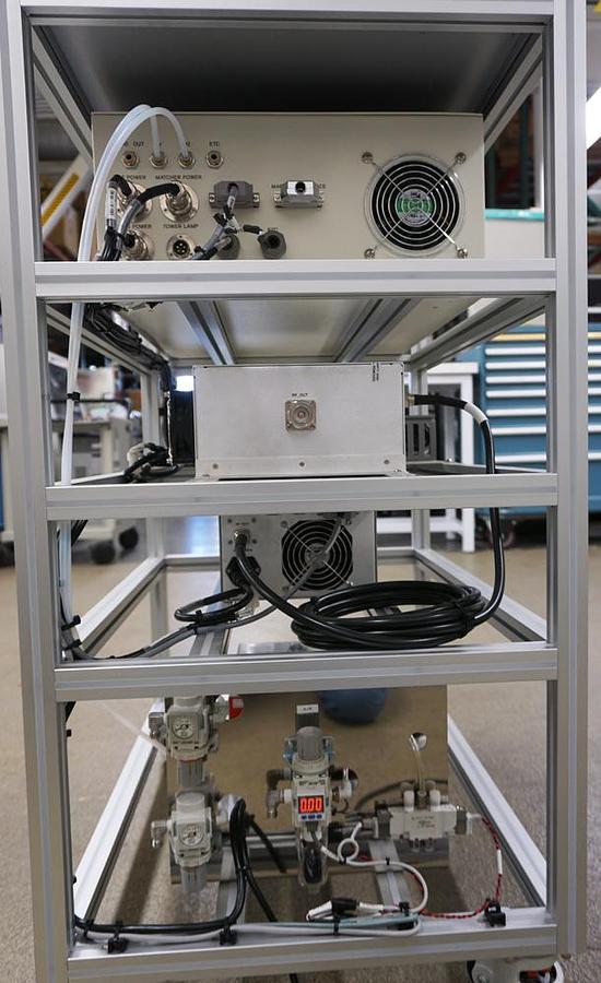 Used Atmospheric Process Plasma (APP) System with RFPT 600W 13.86mhz Rf power supply, and DX-VV auto match network