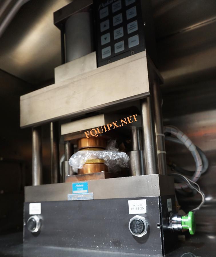 Used Polaris 5100 AC resistance welder with controlled atmosphere glove box, dual vacuum bakeout ovens, power supply