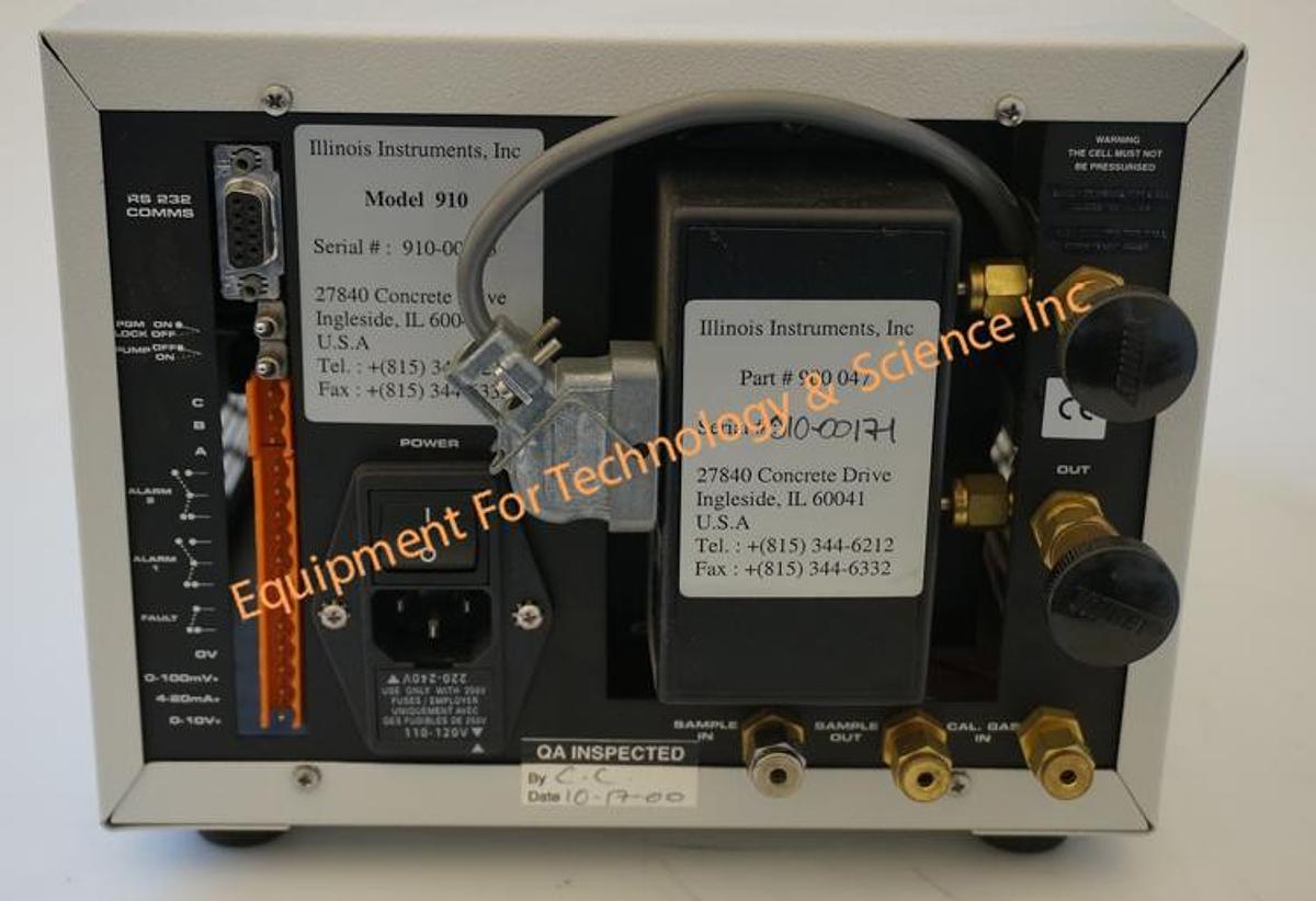 Used Illinois Instruments 910 trace oxygen analyzer