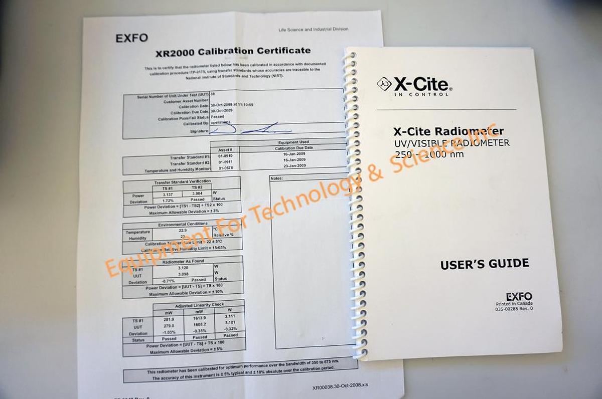 Used EXFO X-Cite XR2000 radiometer
