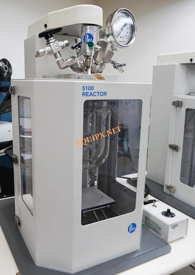 Used Parr 5112 low pressure stirred reactor with speed controller and 1500ml jacketed reaction vessel and 4848 controller