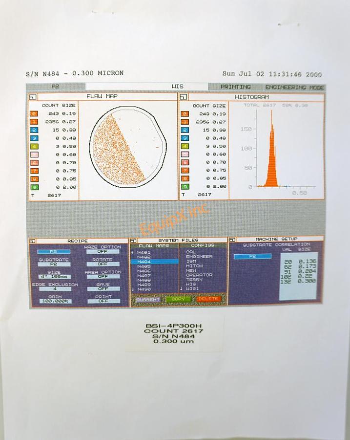 Used Brumley South/MEMC BSI-4P300H Latex Sphere Calibration standard