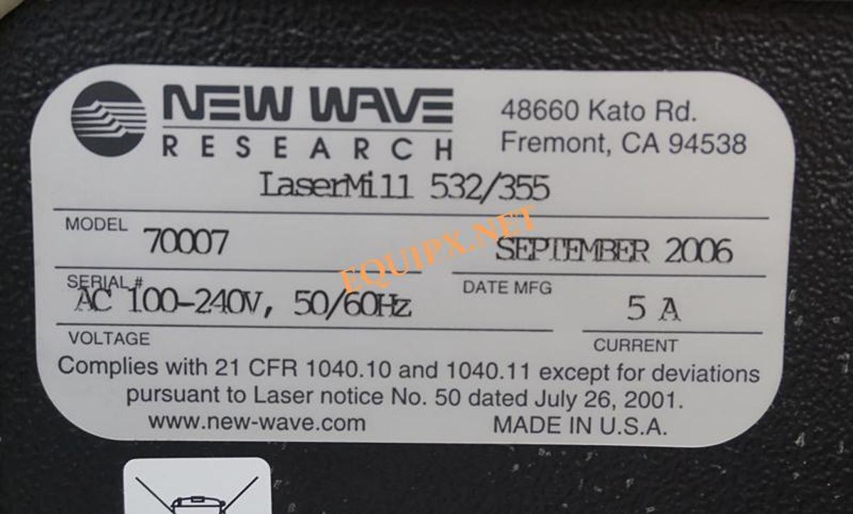 Used New Wave Research LaserMill 532/355nm Nd:YAG laser machining system