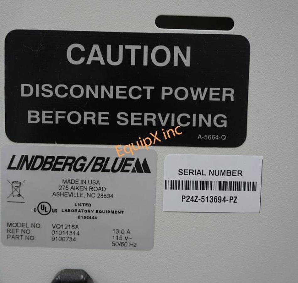 Used Thermo Scientific Lindberg VO1218A vacuum oven, max 260C (500F)