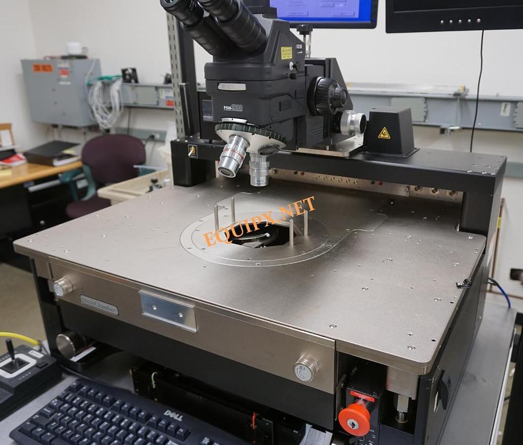 Used Cascade 12000 semiautomatic prober with 150mm thermal chuck, Motic PSM-1000 microscope and microchamber