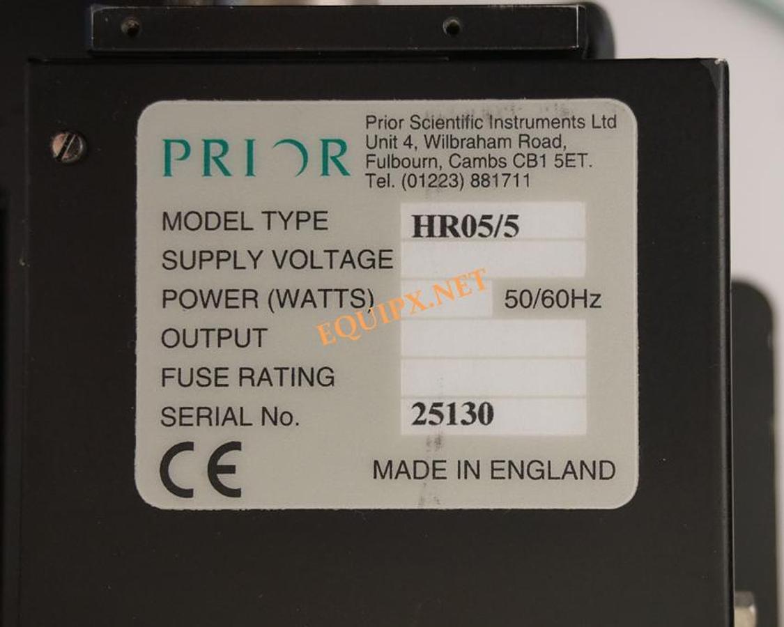 Used Prior Scientific HR05/5 motorized shuttle stage with 6x6 XY travel for Nikon wafer loaders