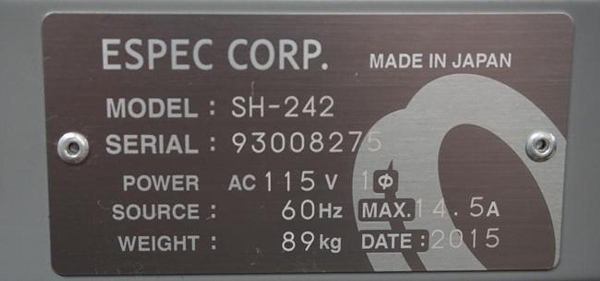 Refurbished 2015 Espec SH242 Benchtop Temerature and Humidity Chamber