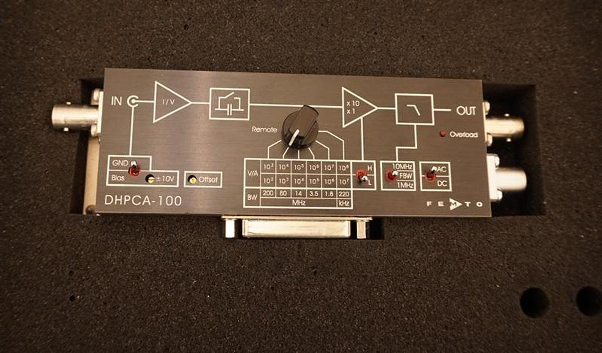 Used FEMTO DHPCA-100 Variable Gain High Speed Transimpedance Amplifier (Current Amplifier)