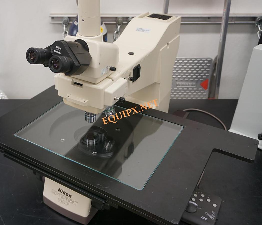 Used Nikon Optiphot 300 with reflected and transmitted light and 10x14 XY stage travel