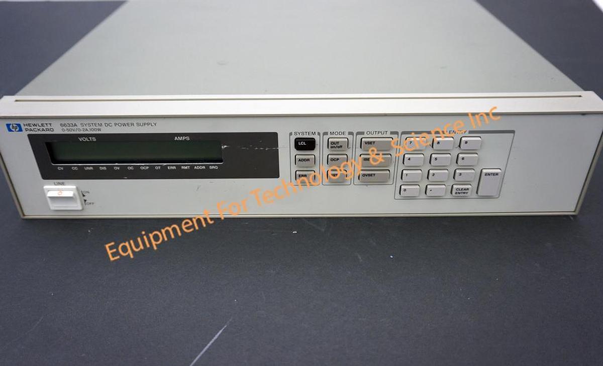 Used HP 6633A power supply, 0-50v, 0-2A
