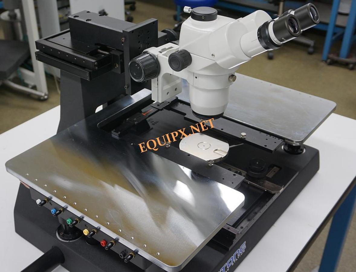 Used Signatone 1160B-4N manual Prober with Nikon stereozoom microscope, 100mm Ni vacuum chuck, and probe card holder