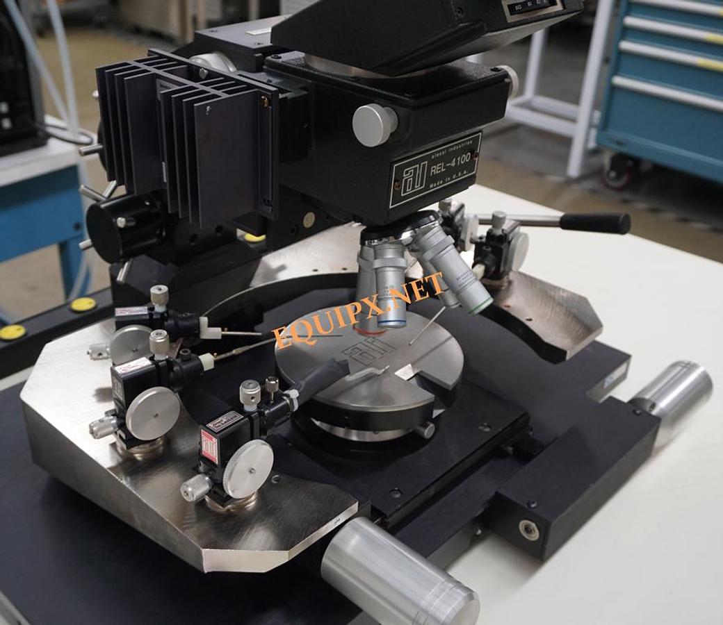 Used Alessi REL4100 manual prober with 150mm vacuum chuck and 6 positioners