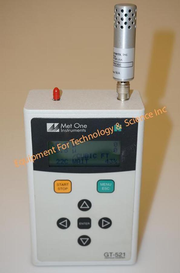 Used Met One GT521 0.3um particle counter with temp/humidity probe