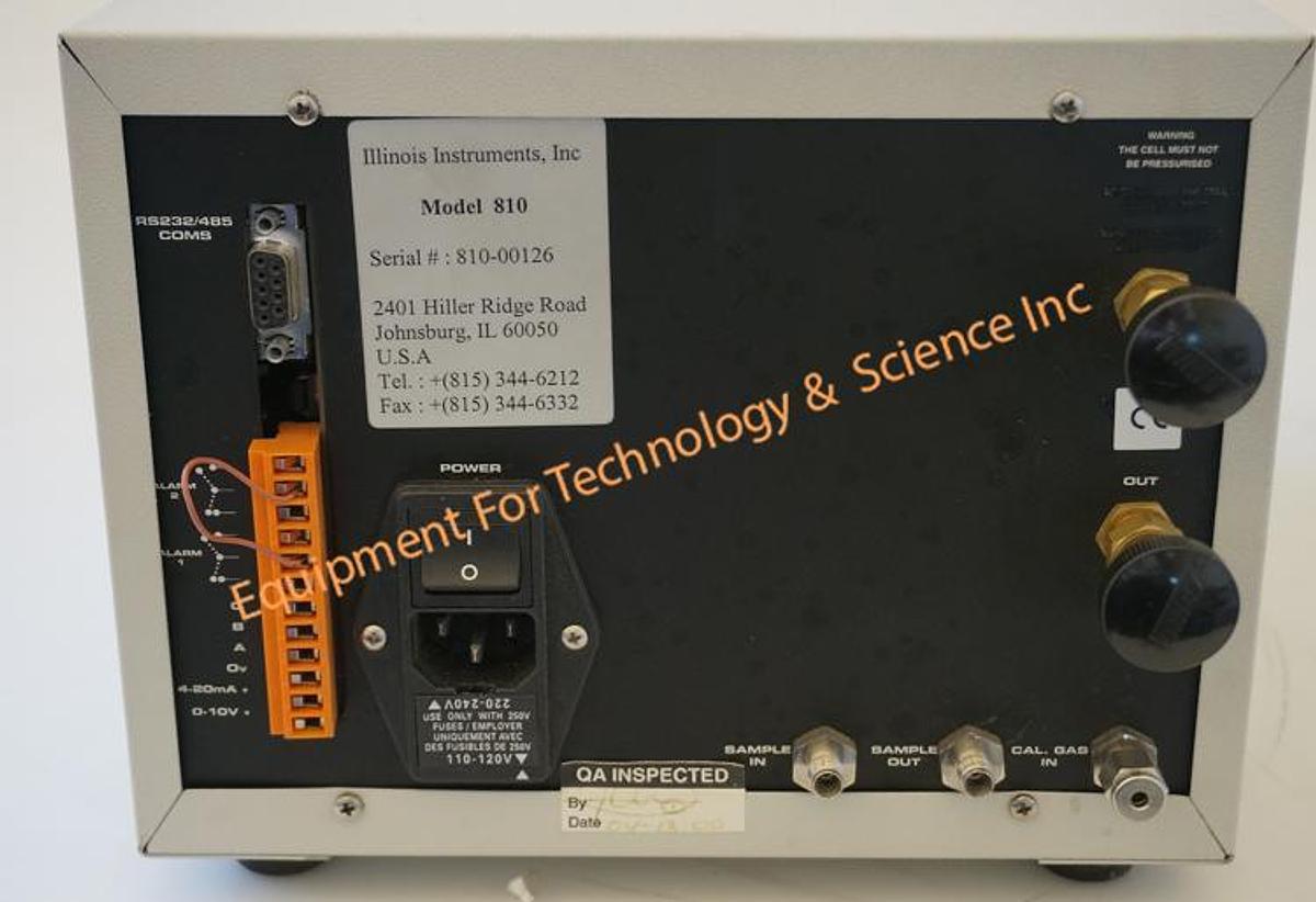Used Illinois Instruments 810 trace oxygen analyzer
