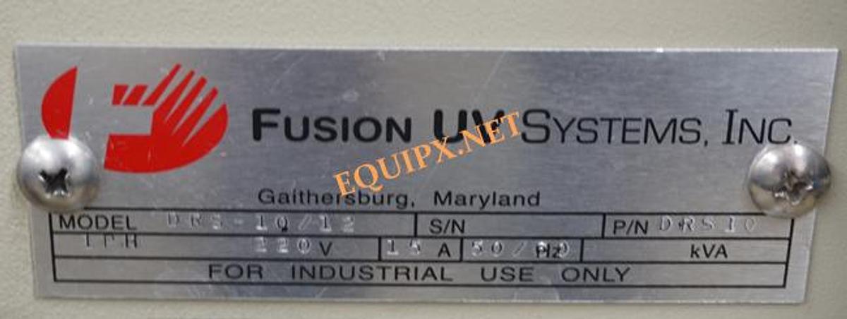 Used Fusion DRS 10/12 UV curing conveyor with (2) F300S lamp systems and 14" belt width