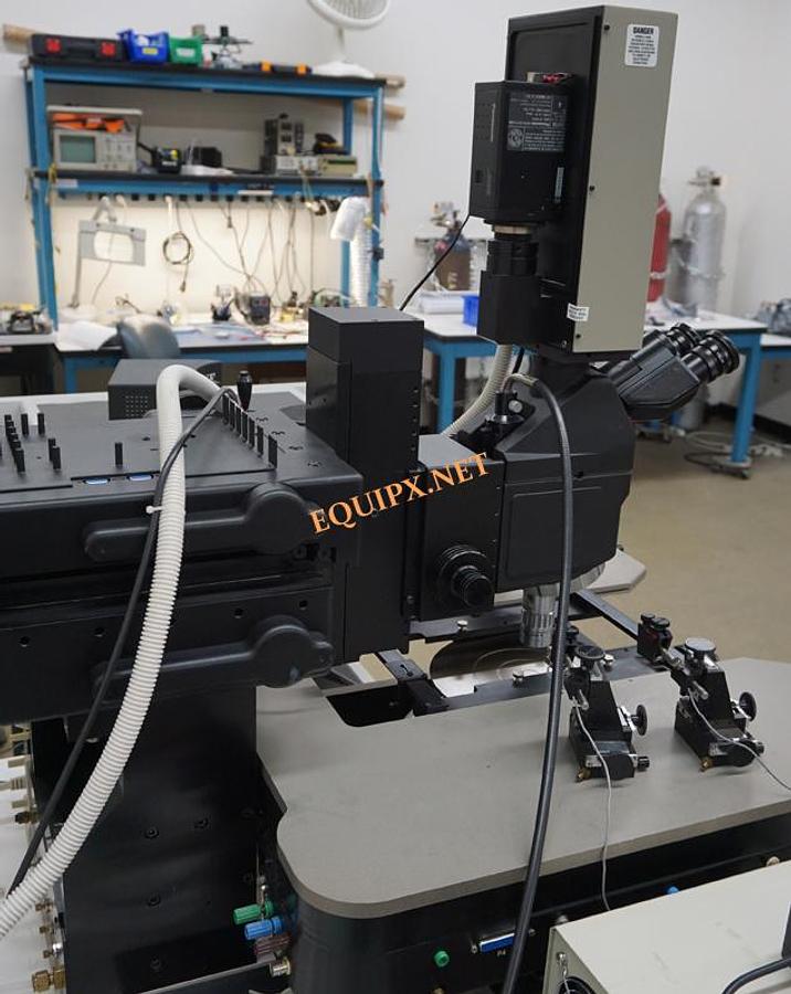 Used Signatone CM200 Checkmate semiautomatic 200mm prober with L-LCS2 532nm/ 355nm laser, Mitutoyo microscope and (4) S925 positioners