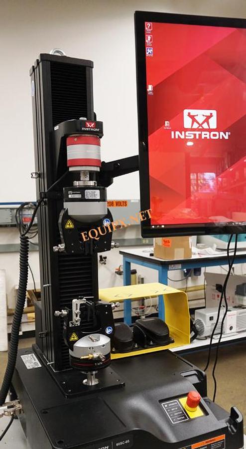 Used Instron 68SC-05 Single Column Materials Testing System with 112lb(500N) force capacity, 500N load cell, 500N grips, and Touch Screen with Bluehill Universal (2022)