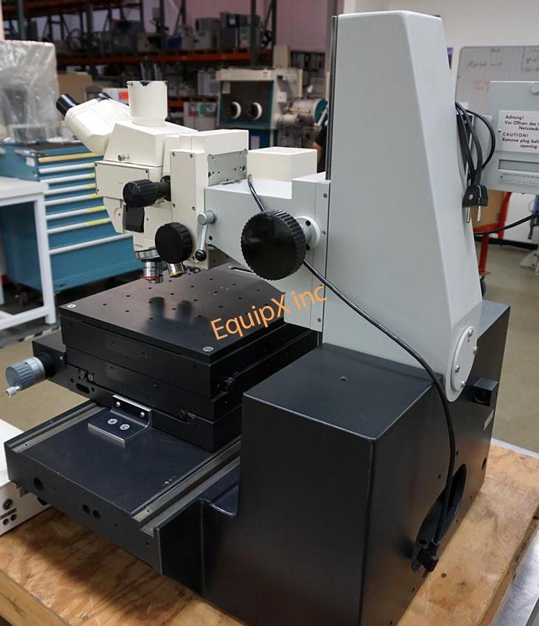 Used Leitz heavy base and support with 6x6 precision manual stage and Zeiss microscope